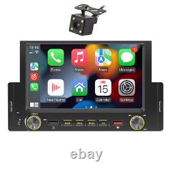 1 Din Car Radio Wire Apple Carplay Android Auto 6.2In Touch Screen Mirror Link