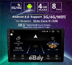 10.1 Touch 2 DIN 4G+32G Octa-Core Car Stereo Radio GPS Wifi BT Mirror Link SWC