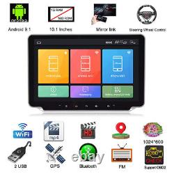 10.1in 2DIN Android 9.1 Car Stereo Radio GPS Touch Screen MP5 Player WithCamera