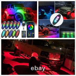 10 Pods LED Rock Light Car ATV Multicolor RGB Underglow Neon Lamp APP RF Control