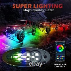 10 Pods LED Rock Light Car ATV Multicolor RGB Underglow Neon Lamp APP RF Control