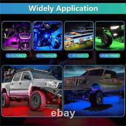 10 Pods LED Rock Light Car ATV Multicolor RGB Underglow Neon Lamp APP RF Control