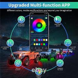 10 Pods LED Rock Light Car ATV Multicolor RGB Underglow Neon Lamp APP RF Control