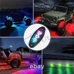 10 Pods LED Rock Light Car ATV Multicolor RGB Underglow Neon Lamp APP RF Control