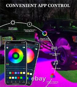 10 Pods LED Rock Light Car ATV Multicolor RGB Underglow Neon Lamp APP RF Control