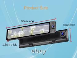 11.26in 3 Lens Dash Cam Car Mirror DVR Video Recorder Front Inside Rear Cameras