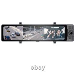11.26in 3 Lens Dash Cam Car Mirror DVR Video Recorder Front Inside Rear Cameras