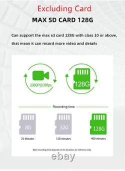 11.26in 3 Lens Dash Cam Car Mirror DVR Video Recorder Front Inside Rear Cameras