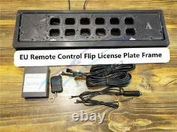 12V EU Standard Remote Control Flip Retractable Car SUV License Plate Frame 1Pcs