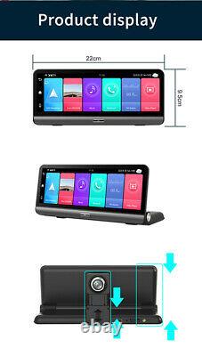 140° 8in Android 8.1 BT Wifi 4G GPS Front Rear Camera Dash Cam Car DVR Recorder
