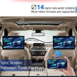 14in Headrest Monitor Car Rear Seat Video Player FM Bluetooth Touch Screen 2+32G