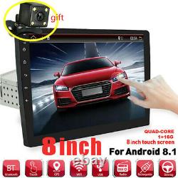 1DIN 8 Adjustable Android 8.1 1080P Quad-core 1GB+16GB Car Stereo Radio+camera