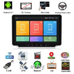 1Din 10.1In Android 9.1 Bluetooth Car Radio Stereo GPS Navi WiFi FM MP5 Player