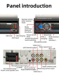 1Din Car Radio Bluetooth Head Unit Screen Video Player CarPlay Android Auto USB