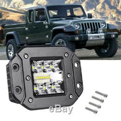 1x Flush Mount Work Light Pods 4.8 LED 120W 9600LM SUV UTE Bumper Reverse Lamps