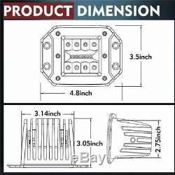 1x Flush Mount Work Light Pods 4.8 LED 120W 9600LM SUV UTE Bumper Reverse Lamps