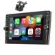 2 Din Car Stereo Radio Bluetooth FM GPS Navigation Multimedia Player WithRear Cam