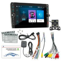 2 Din Car Stereo Radio Bluetooth FM GPS Navigation Multimedia Player WithRear Cam