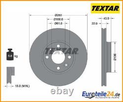 2 pcs brake disc PRO TEXTAR 92119203 for Renault Clio III
