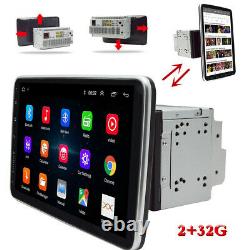 2Din Rotatable 10.1in Android 9.1 Car Radio Stereo GPS WiFi Mirror Link 32G+2G