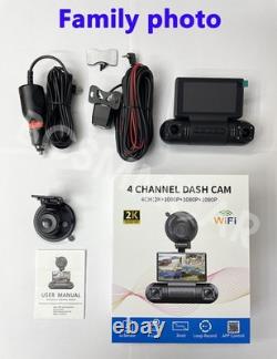2K HD Car DVR 4 Cameras 3 LCD Screen WIFI Dash Cam Night Vision For Taxi Driver
