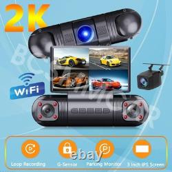 2K HD Car DVR Camera Video Recorder 4 Lens Dash Cam G-senor Loop Recording 170°