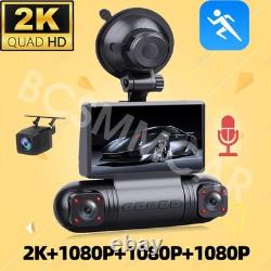 2K HD Car DVR Camera Video Recorder 4 Lens Dash Cam G-senor Loop Recording 170°
