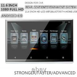 2X 11.6'' HD Touch Screen Android 6.0 Car Headrest Monitors BT Wifi 3G/4G FM OBD