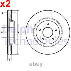 2X Brake Disc DELPHI Fits NISSAN Juke RENAULT Clio IV 402061KC2A