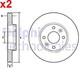 2X Brake Disc DELPHI Fits RENAULT Captur Clio IV DACIA MERCEDES 402061200R