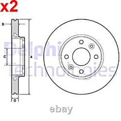 2X Brake Disc DELPHI Fits RENAULT Captur Clio IV DACIA MERCEDES 402061200R
