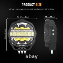 2X Fit Scania Volvo DAF MAN Truck 24v 9 Round Full Led Spot Fog Drl SpotLight