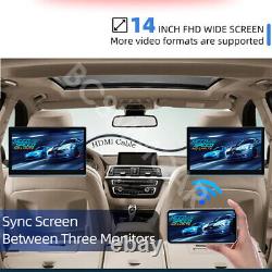 2pcs 14in Android 12 8-Core Touch Screen Car Headrest Monitor HDMI Wifi USB