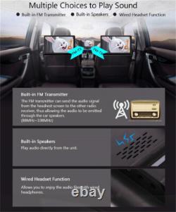 2x 14'' Headrest TV Monitor 2+32GB Bluetooth WIFI 4K Rotatable Screen Octa-core