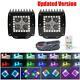 2x 72W Led Work Light Bar 3X 3 Spot Pods RGB Halo Angel Eyes Changing Remote