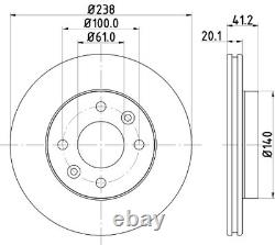 2x BRAKE DISC 8DD 355 101-261 FOR RENAULT 11 ENCORE SUPER/Hatchback/Van 19/