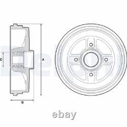 2x BRAKE DRUM BFR496 FOR RENAULT CLIO/III/GRANDTOUR/HATCHBACK/VAN MODE 1.1L