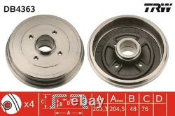 2x BRAKE DRUM DB4363 FOR RENAULT CLIO/III/EURO/CAMPUS/Hatchback/Van/Sportour