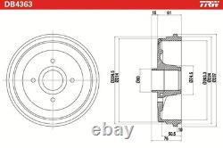 2x BRAKE DRUM DB4363 FOR RENAULT CLIO/III/EURO/CAMPUS/Hatchback/Van/Sportour