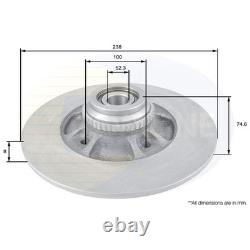 2x Brake Discs Solid For Renault Clio MK2 2.0 16V Sport Comline Rear 7700780077