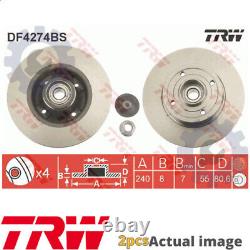 2x New Brake Disc For Renault Nissan Megane II Bm0 1 Cm0 1 K9k 728 K9k 729 Trw