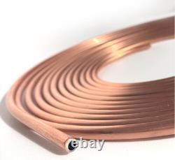 3x 25Ft Coil Roll Iron Plating Copper Brake Line Tubing Kit with48 Fittings 1/4OD