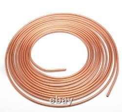 3x 25Ft Coil Roll Iron Plating Copper Brake Line Tubing Kit with48 Fittings 1/4OD