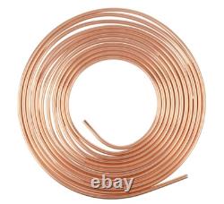 3x 25Ft Coil Roll Iron Plating Copper Brake Line Tubing Kit with48 Fittings 1/4OD