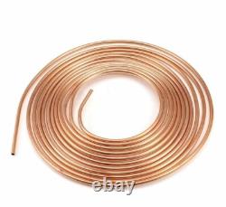 3x 25Ft Coil Roll Iron Plating Copper Brake Line Tubing Kit with48 Fittings 1/4OD