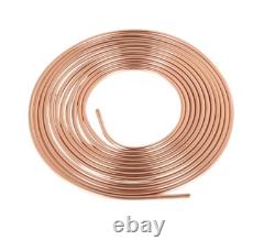 3x 25Ft Coil Roll Iron Plating Copper Brake Line Tubing Kit with48 Fittings 1/4OD