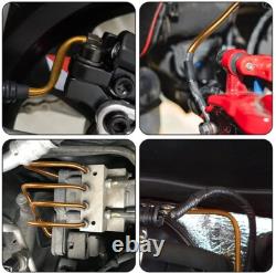 3x 25Ft Coil Roll Iron Plating Copper Brake Line Tubing Kit with48 Fittings 1/4OD