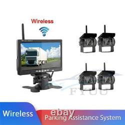4 Backup Cameras IR Night Vision 7 Rear View Monitor Parking Assistance System