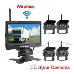 4 Backup Cameras IR Night Vision 7 Rear View Monitor Parking Assistance System