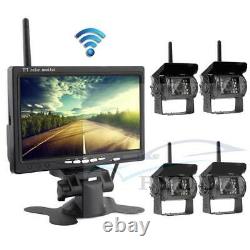 4 Backup Cameras IR Night Vision 7 Rear View Monitor Parking Assistance System